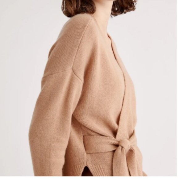 NWT Quince Mongolian Cashmere Wrap Sweater Size S - Picture 2 of 12